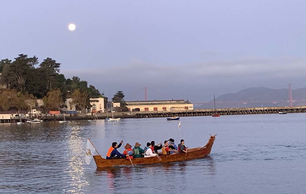canoe moon bridge